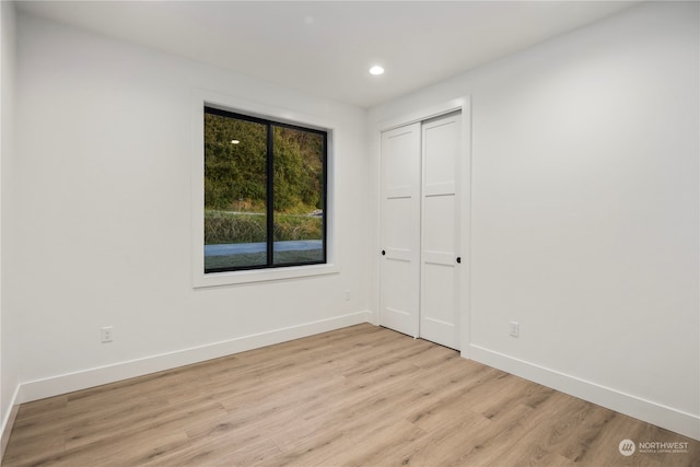 empty room featuring light wood-type flooring