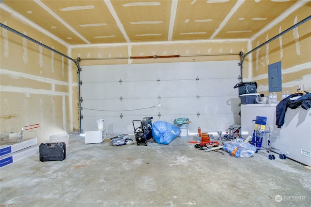 garage with electric panel