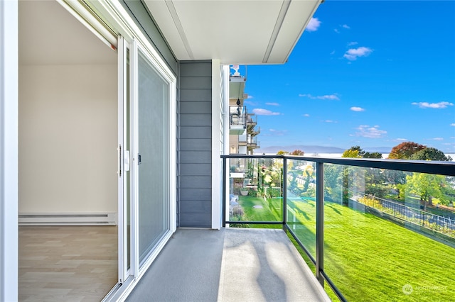 balcony with baseboard heating