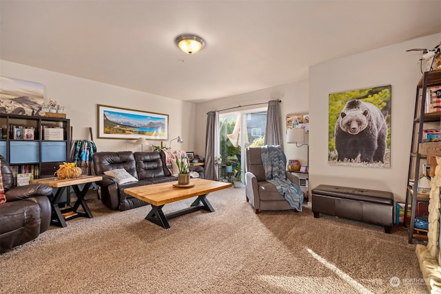 living room featuring carpet floors