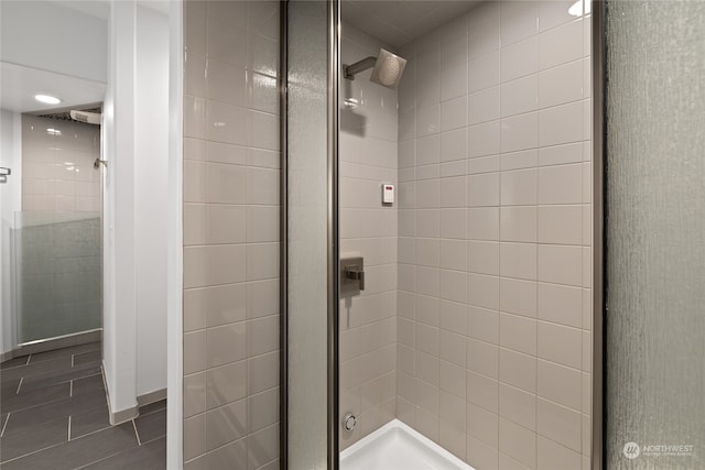 bathroom featuring walk in shower