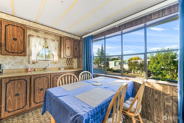 dining area with sink