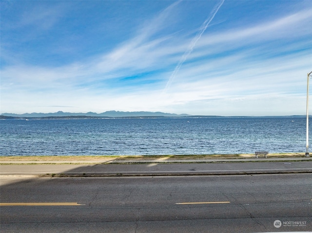 property view of water featuring a mountain view