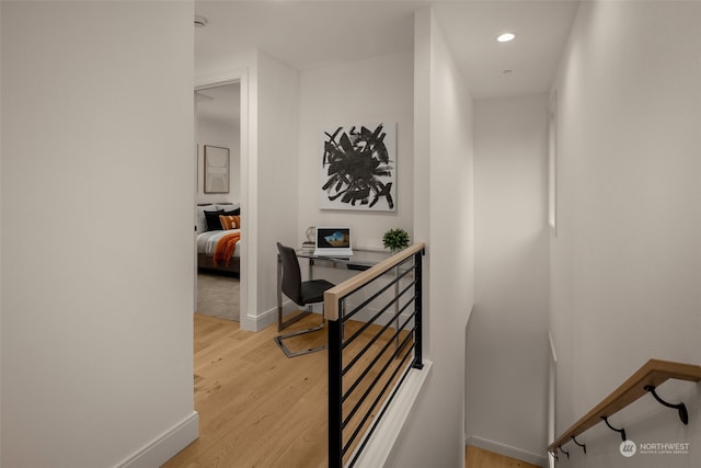 hallway featuring light hardwood / wood-style floors