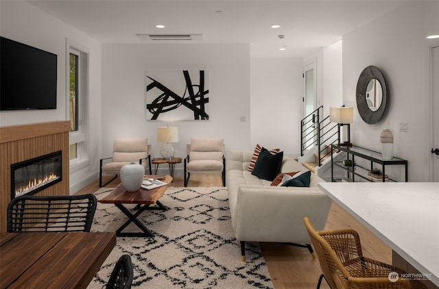 living room featuring hardwood / wood-style flooring