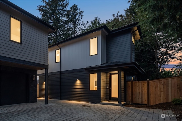 view of front of home featuring a garage