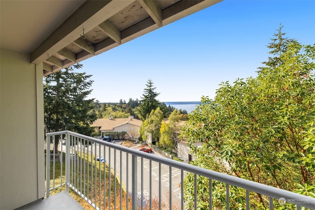 balcony with a water view