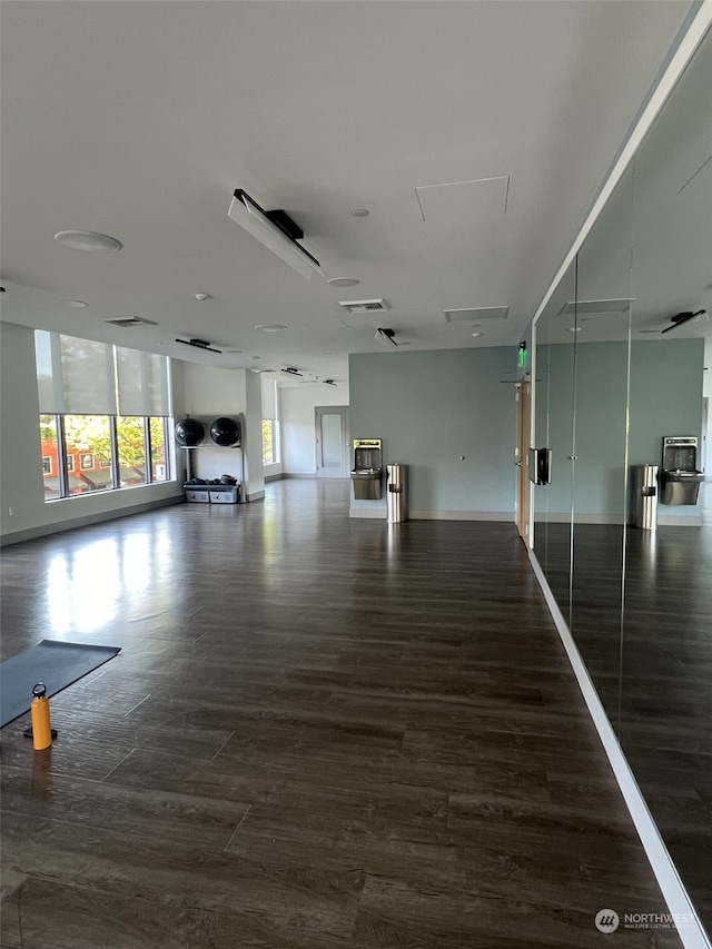 interior space featuring dark wood-type flooring