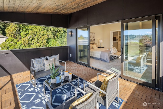 exterior space featuring an outdoor hangout area