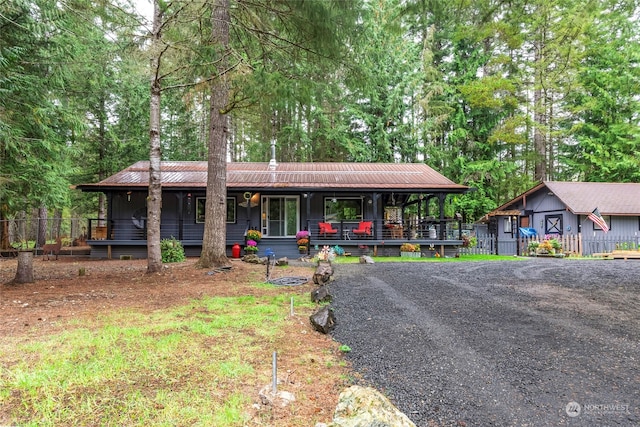 view of front of home with covered porch