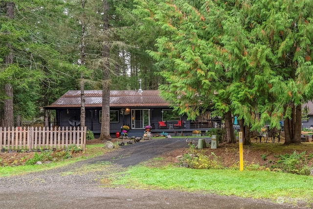 view of front of home with covered porch