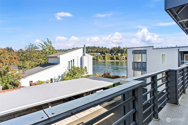 balcony with a water view