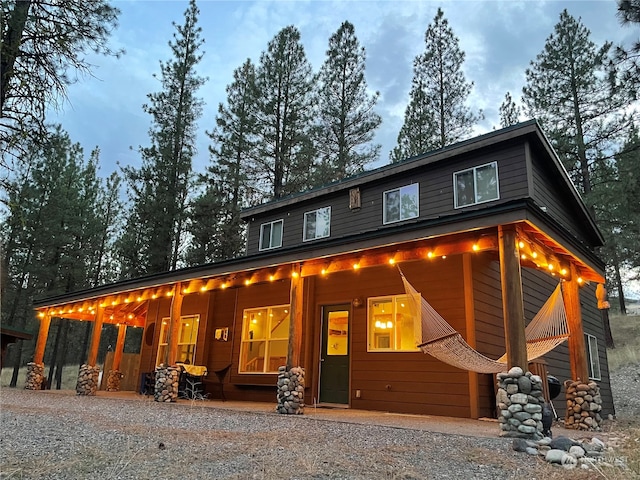 view of front of home with covered porch