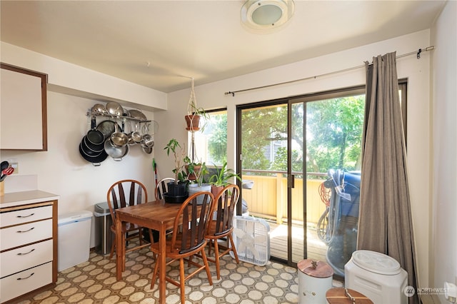 view of dining area