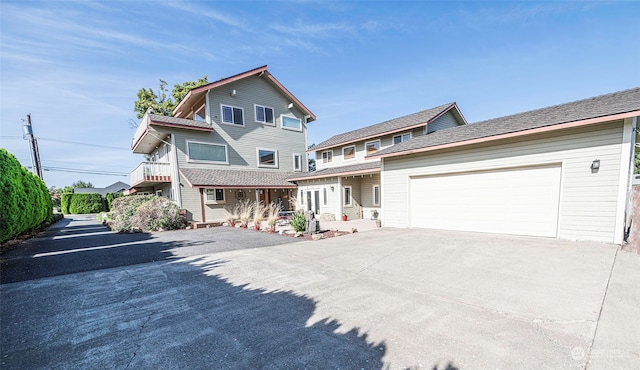 view of front property with a garage