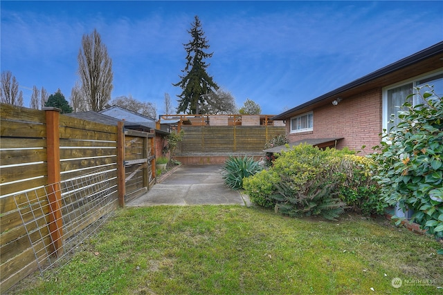 view of yard featuring a patio