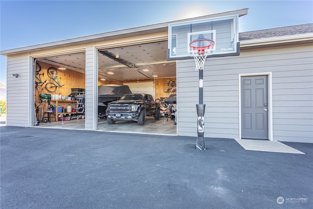 view of garage