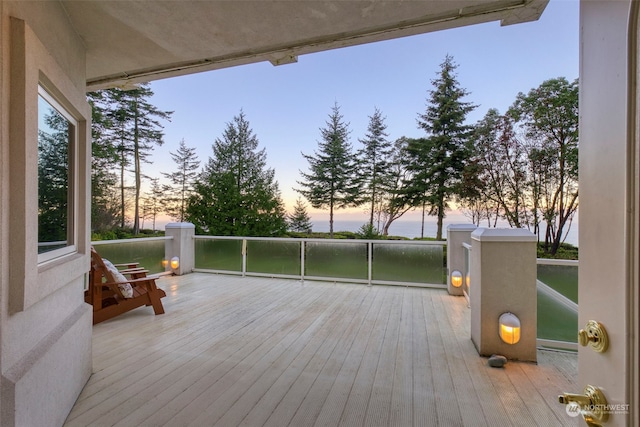 view of deck at dusk