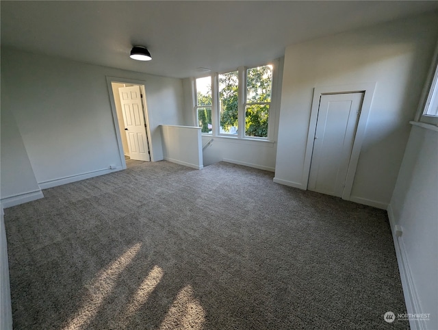 unfurnished bedroom featuring carpet floors and a closet