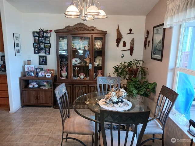 dining room featuring an inviting chandelier