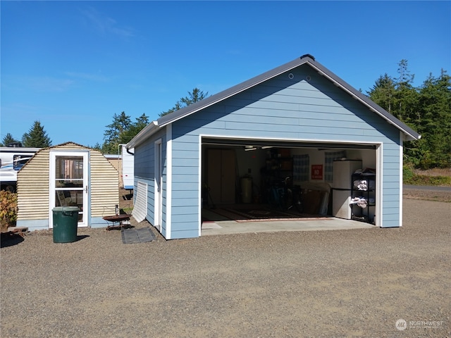 view of garage