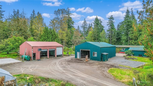 view of outbuilding with a garage