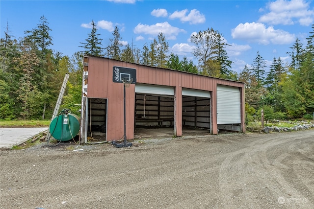 view of garage