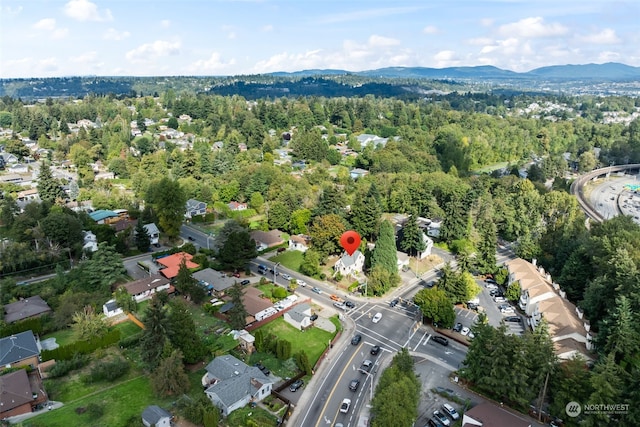 bird's eye view featuring a mountain view