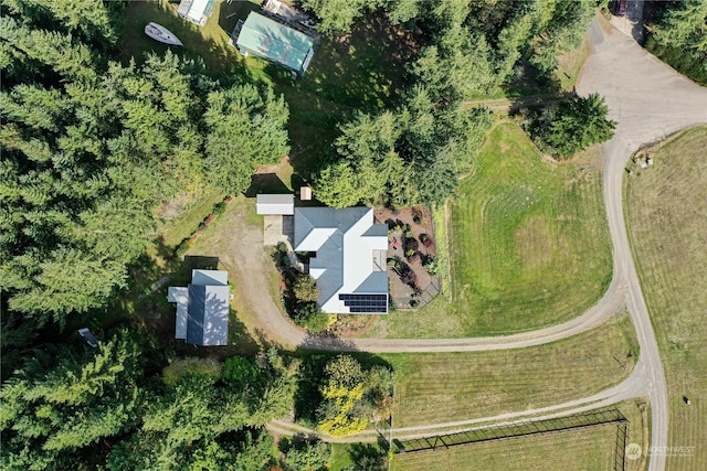 bird's eye view with a rural view