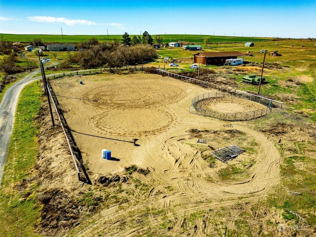 drone / aerial view with a rural view