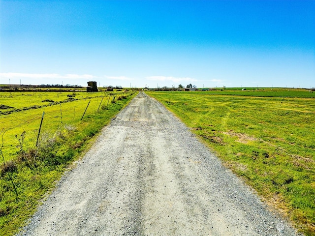 view of road featuring a rural view