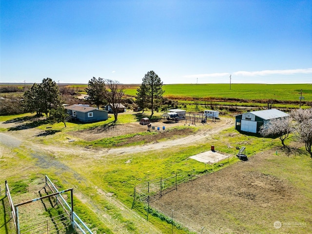 bird's eye view featuring a rural view
