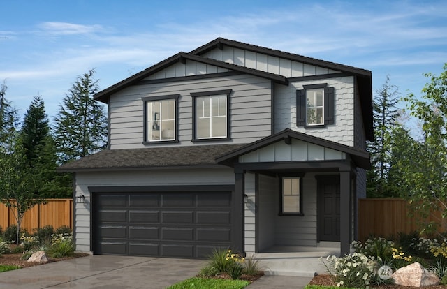 view of front of home featuring a garage