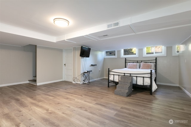 interior space with hardwood / wood-style floors