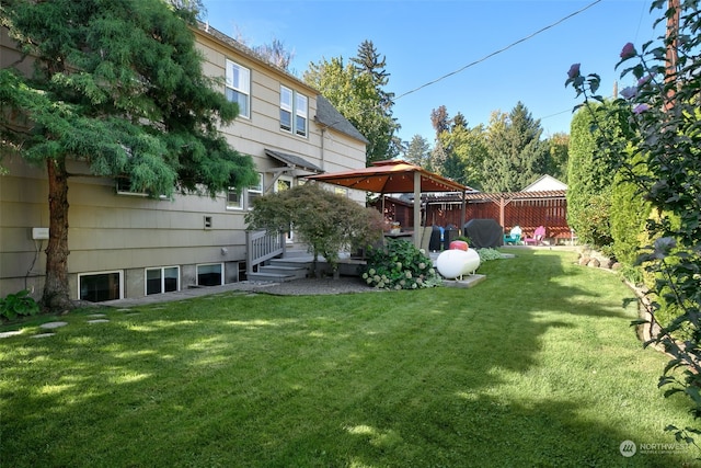 view of yard featuring a gazebo