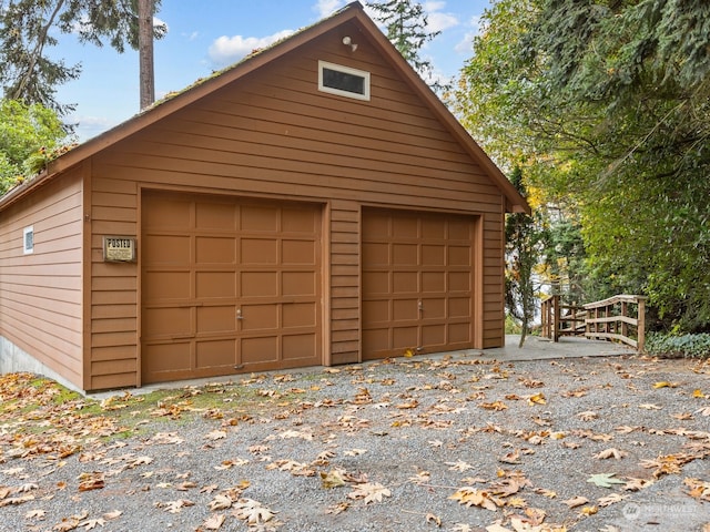 view of garage