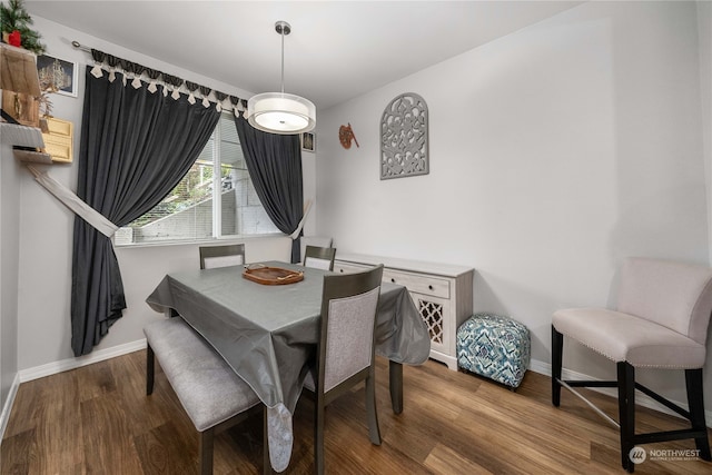 dining room featuring wood-type flooring