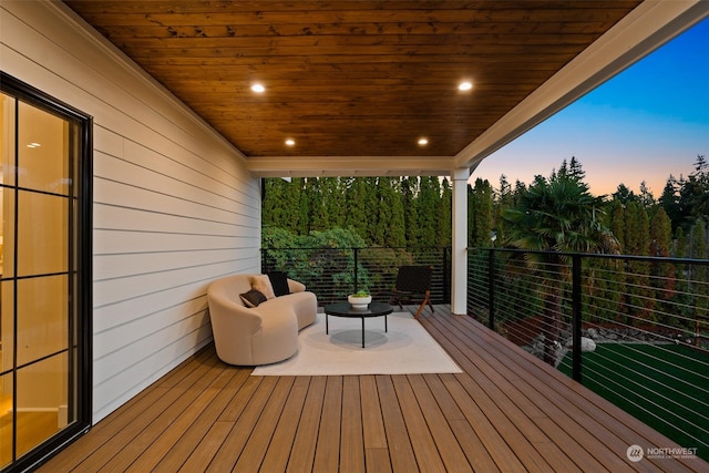 view of deck at dusk