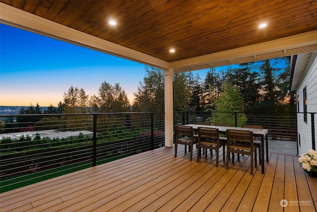 view of deck at dusk