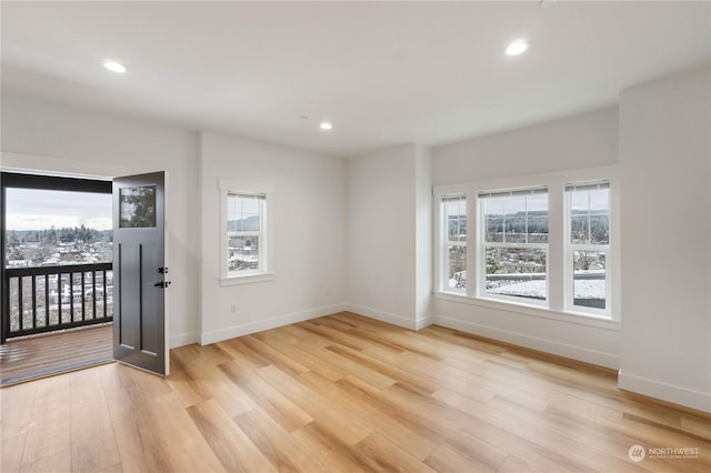 empty room featuring light hardwood / wood-style floors