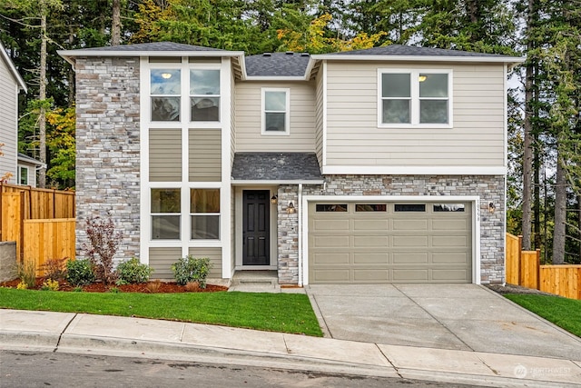 view of front facade with a garage