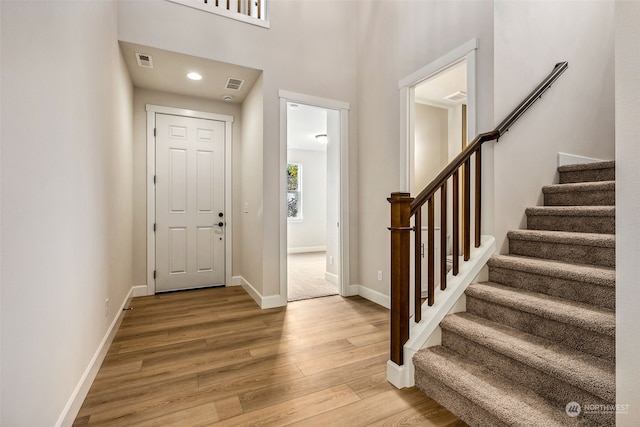 entrance foyer featuring light hardwood / wood-style floors