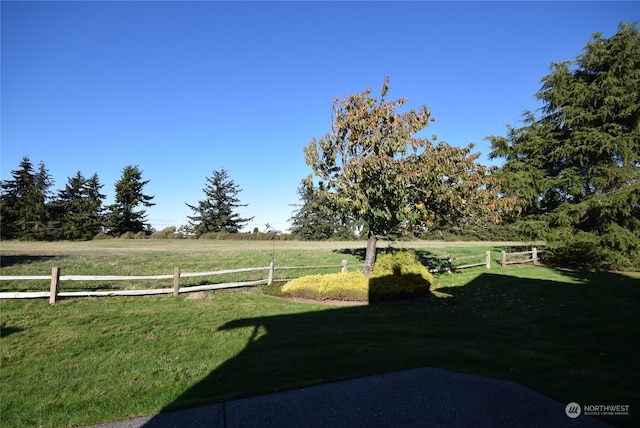 view of yard featuring a rural view