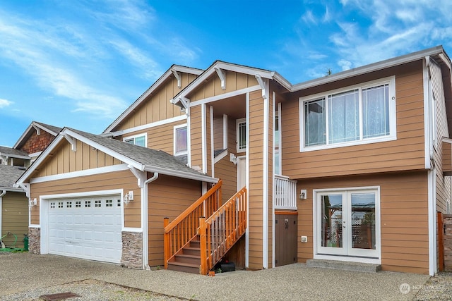 view of front of property featuring a garage