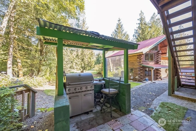 view of patio with grilling area