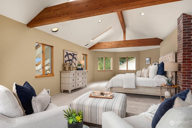 2210E Mason Lake Dr W, Grapeview, WA 98546 - bedroom featuring carpet floors, recessed lighting, baseboards, and a skylight