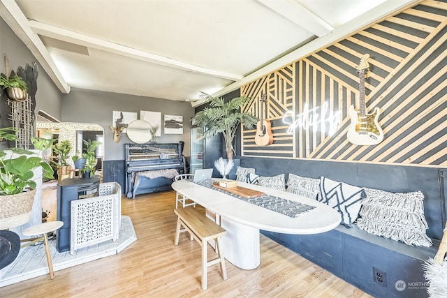 dining space featuring hardwood / wood-style flooring