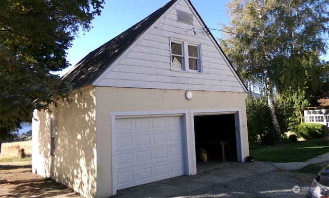 view of garage