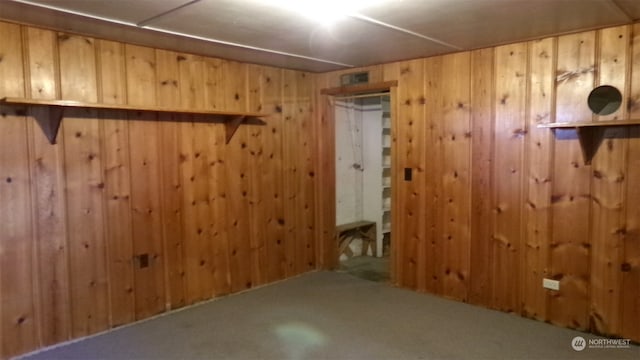 interior space with wood walls