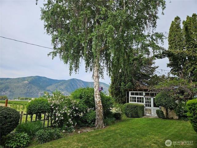 1555 Swartout Rd, Manson, WA 98831 - view of grassy yard with a mountain view